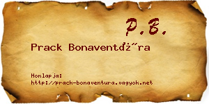 Prack Bonaventúra névjegykártya